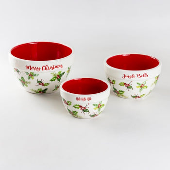 Holly Chintz 3 Piece Mixing Bowls