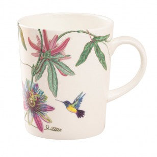 Hummingbird Garden Bone China Mugs, Set of 4