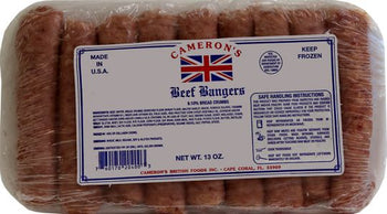 Cameron’s Beef Bangers. 1lb Ship Weight