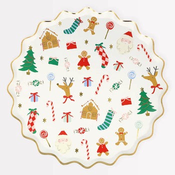 Meri Meri Jolly Christmas Dinner Plates - 8 Pack