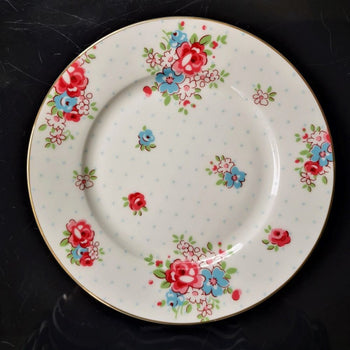 Katie Rose Blue 8in Salad Plates, Set of 4