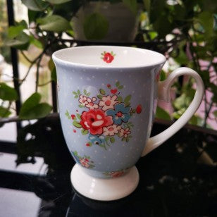 Katie Rose Blue Footed Mug, Set of 4