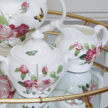 Kensington Pink Rose Sugar Creamer Set