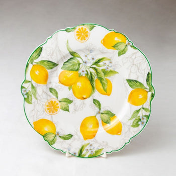 Lemon Green Scallop Salad Plates, Set of 4