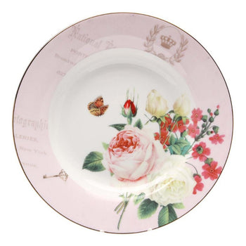 Liz Garden Pink Soup Plates, Set of 4