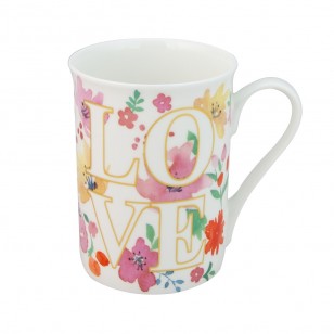 Love Floral Mugs, Set of 4