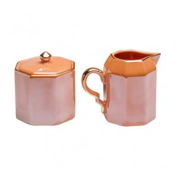 Luster Coral Sugar and Creamer Set