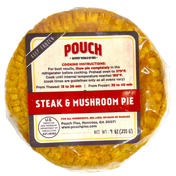 Pouch Pies Steak & Mushroom Pie, 9oz - 1/2lb Ship Weight