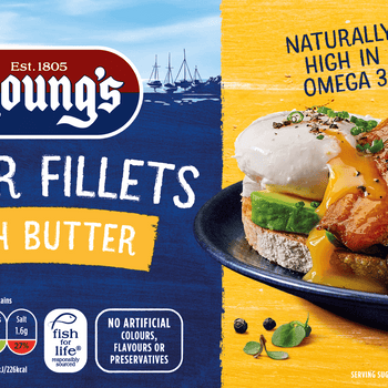 Young's Kipper Fillets with Butter 170g - 1/2lb Ship Weight