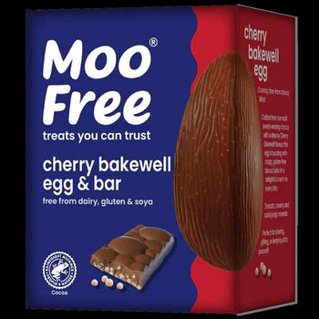 Moo Free Cherry Bakewell Egg and Bar Duo 135g - Gluten, Dairy, and Soya Free!