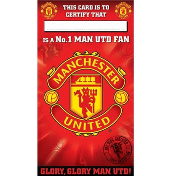 Manchester United Certificate Birthday Card
