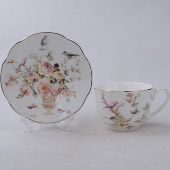 Magnolia Garden Teacup Saucer, Set of 4