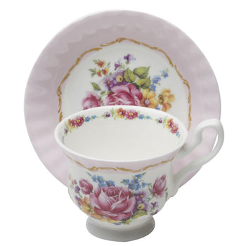 Marrie Rose Pink Teacups and Saucers, Set of 4