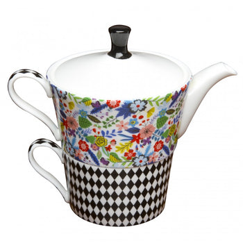 Modern Floral Black Tea for One