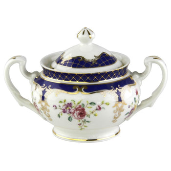 Navy Rose Sugar and Creamer Set