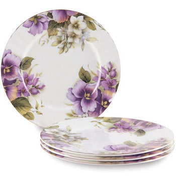 Pansy Dessert Plates, Set of 4