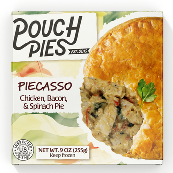 Pouch Pies Chicken, Bacon, and Spinach Pie 9oz - Ship Weight 1/2lb
