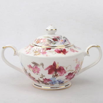 Pink Blue Garden Sugar Creamer Set