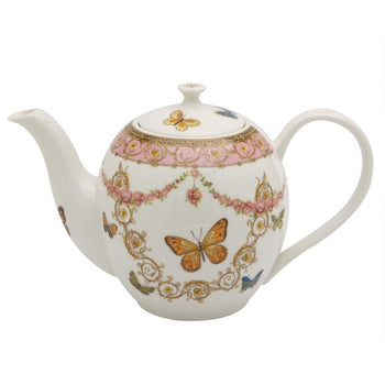 Pink Butterfly Tall Teapot