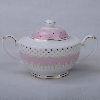 Pink Pin Dots Sugar Creamer Set