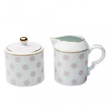 Pink Polka Dots Sugar Creamer Set