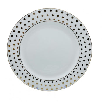 Polka Dots Bone China Dinner Plates, Set of 4