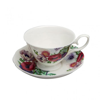Poppy Day Cups and Saucers, Set of 4