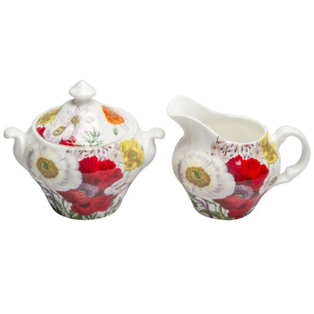 Poppy Field Sugar and Creamer Set