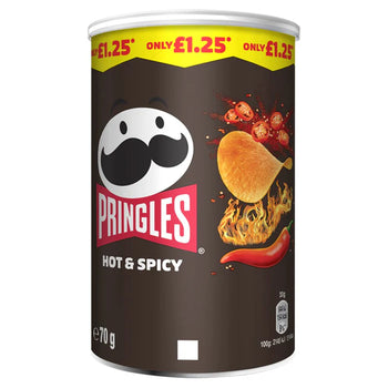 Pringles Hot and Spicy Tube 70g – Made in the UK