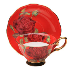 RedredRoseGoldTeaCupandSaucer_