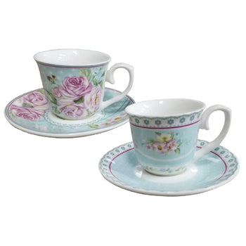 Romantic Rose S/2 Demi Cup Saucer Gift boxed