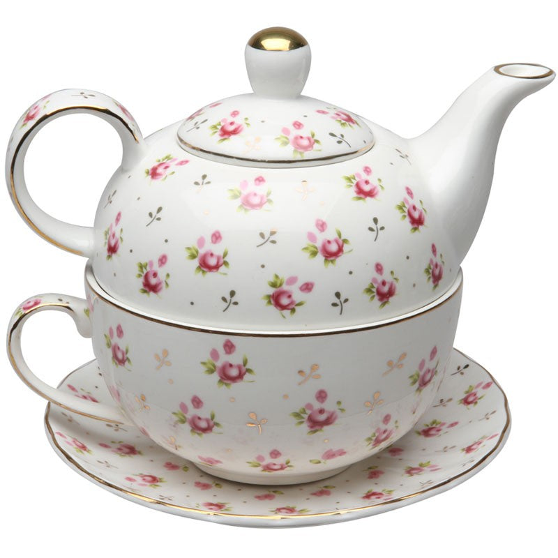 Rose Bud Round 4 Piece Tea for One Set