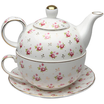 Rose Bud Round 4 Piece Tea for One Set