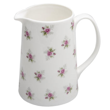 Satin Shelley Rose Bud Pink Pitcher