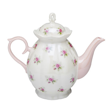 Satin Shelley Rose Bud Pink Teapot