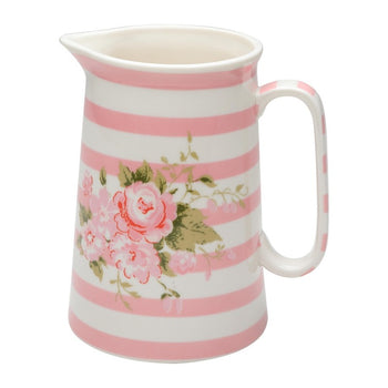 Scatter Rose Green Stripes Pink Small Pitcher
