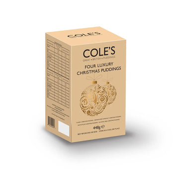 Cole's Luxury Christmas Pudding 4 Pack 448g. 4x112g