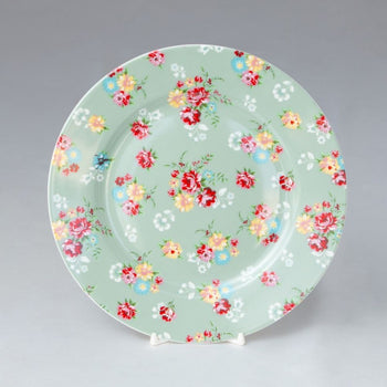 Shabby Rose Green. Dessert Plates, Set of 4
