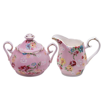 Shabby Rose Pink Sugar and Creamer