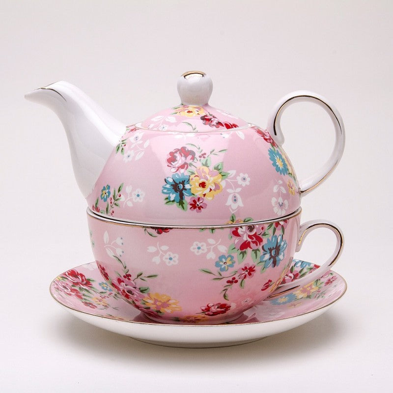 Tea For One Roses Shabby Rose Pink Tea for One Set