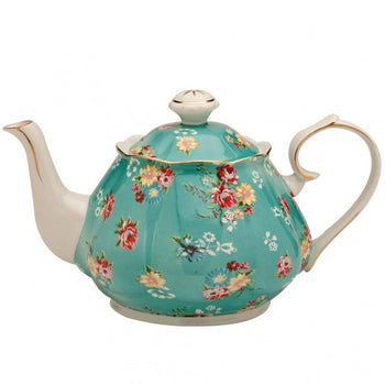 Shabby Rose Turq Teapot