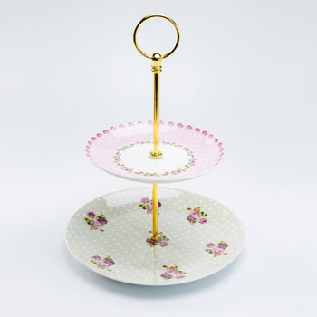 Spring Floral Small 2 Tier Serving Tray