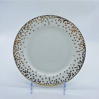 Square Confetti Bone China Dinner Plates, Set of 4