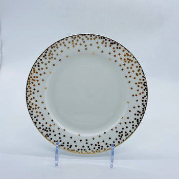 Square Dots Bone China Salad Plates, Set of 4