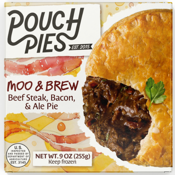 Pouch Pies Steak, Bacon & Ale Pie 9oz. Ship Weight 1/2lb