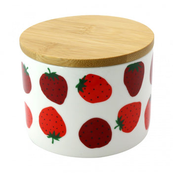 Strawberry Bambo Lid Small Canisters, Set of 4