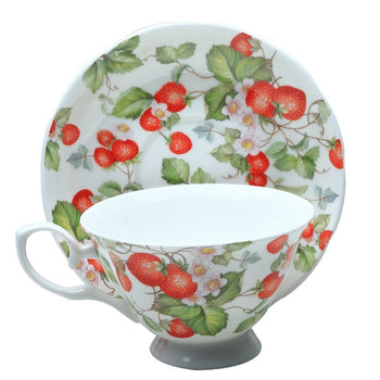 Strawberry Vine Tea Cup and Saucer,Set of 4