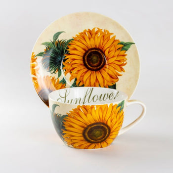 Sunfloral Jumbo Cup and Saucer, Set of 4