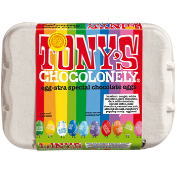 Tony's Chocolonely Egg-stra Special Chocolate Eggs Carton 150g