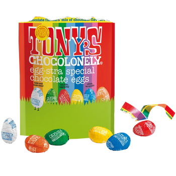 Tony's Chocolonely Egg-stra Special Assorted Chocolate Eggs Large Pouch 230g